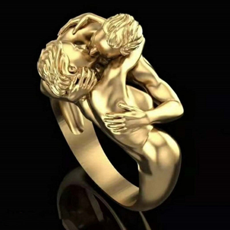 Golden Men And Women Love Art Ring Ring New