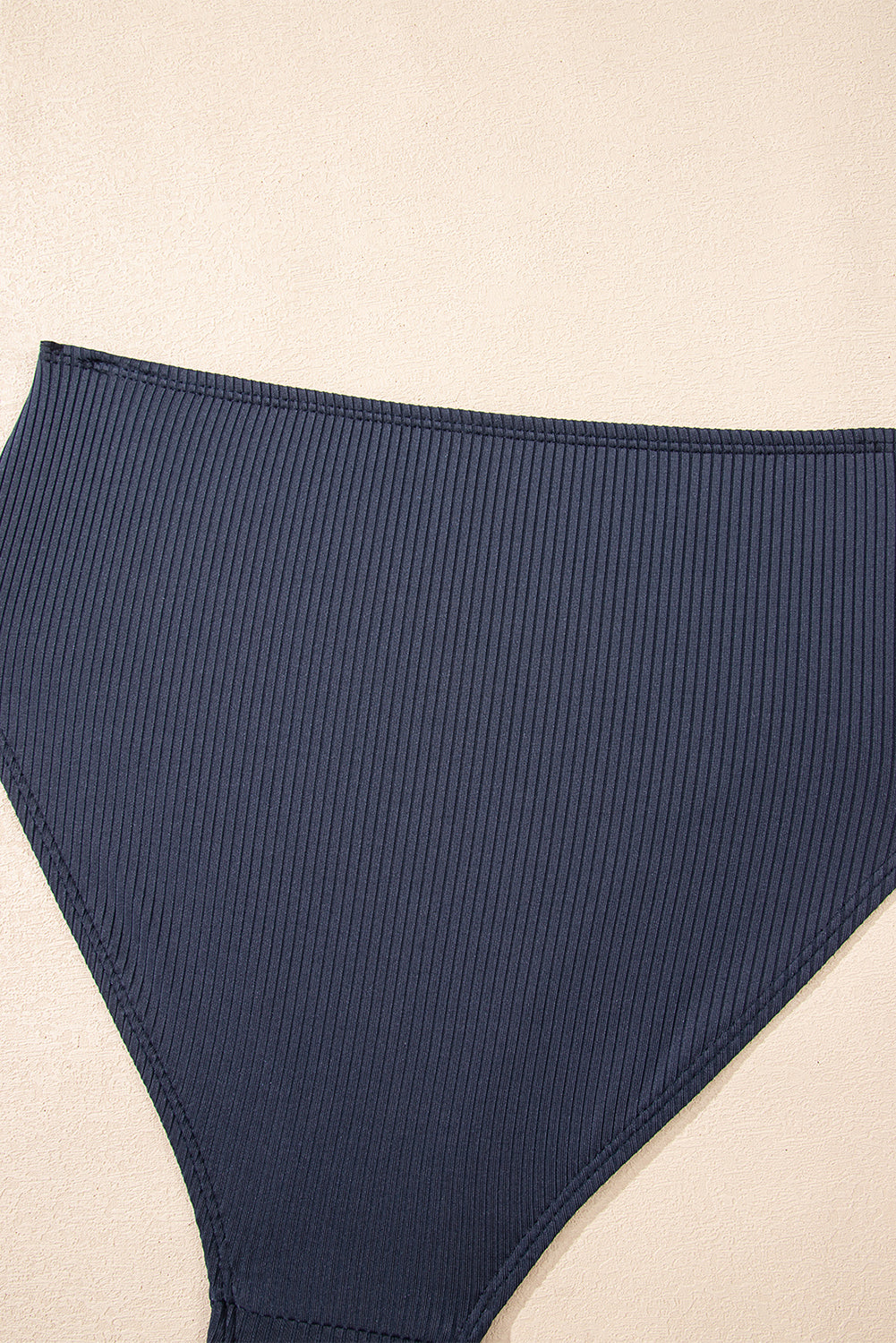 Blackish Green Ruched U Neck Ribbed Tankini