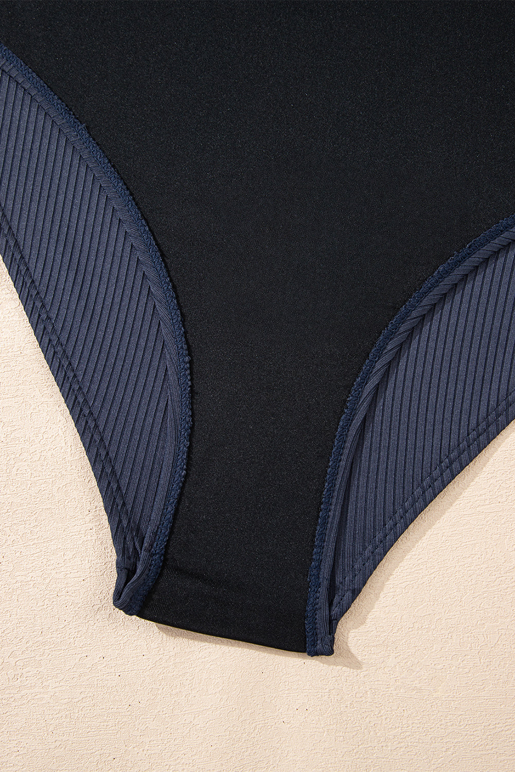 Blackish Green Ruched U Neck Ribbed Tankini