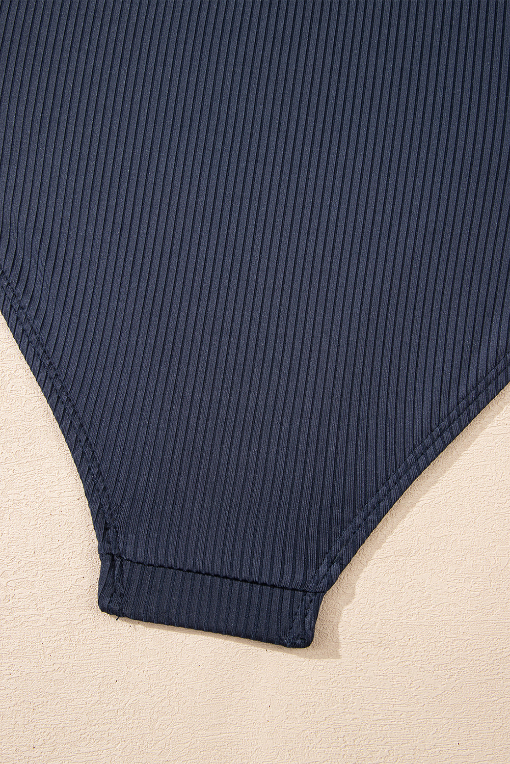 Blackish Green Ruched U Neck Ribbed Tankini