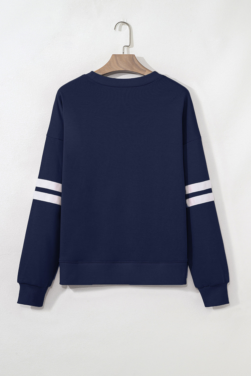 Coffee Varsity Striped Detail Drop Shoulder Oversized Sweatshirt