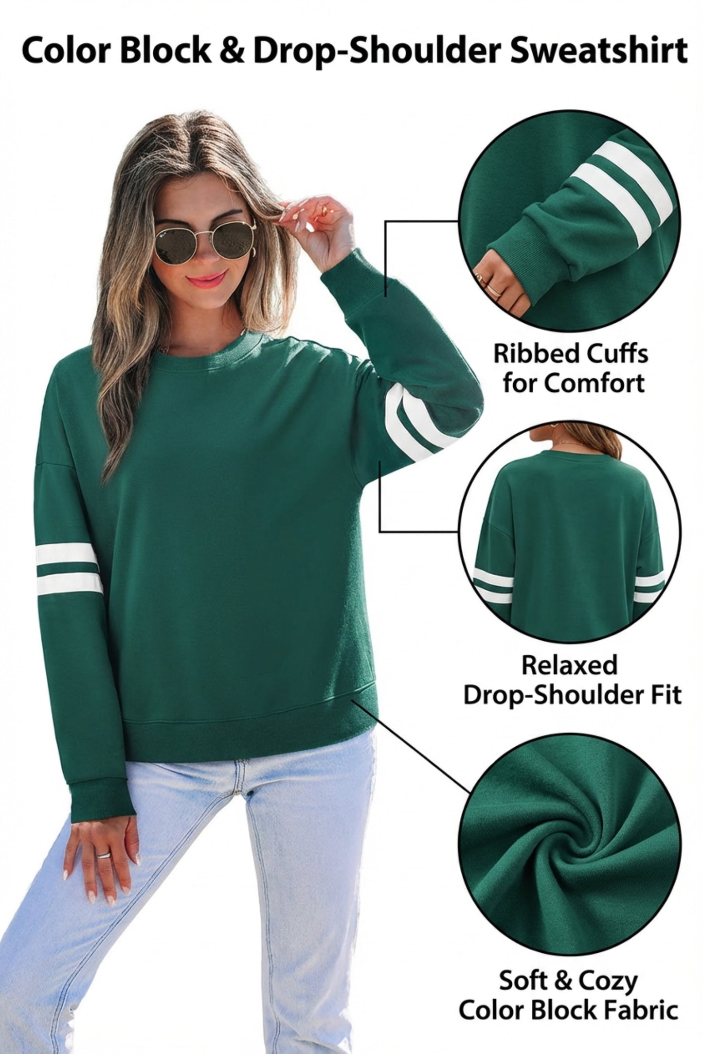 Coffee Varsity Striped Detail Drop Shoulder Oversized Sweatshirt