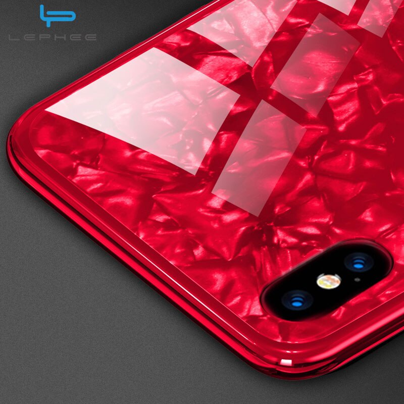 For iPhone 7 Case For iPhone X Case For iPhone XS Max XR 10 6 6s 8 Plus Luxury Conch Shell Shockproof Tempered Glass Phone Case