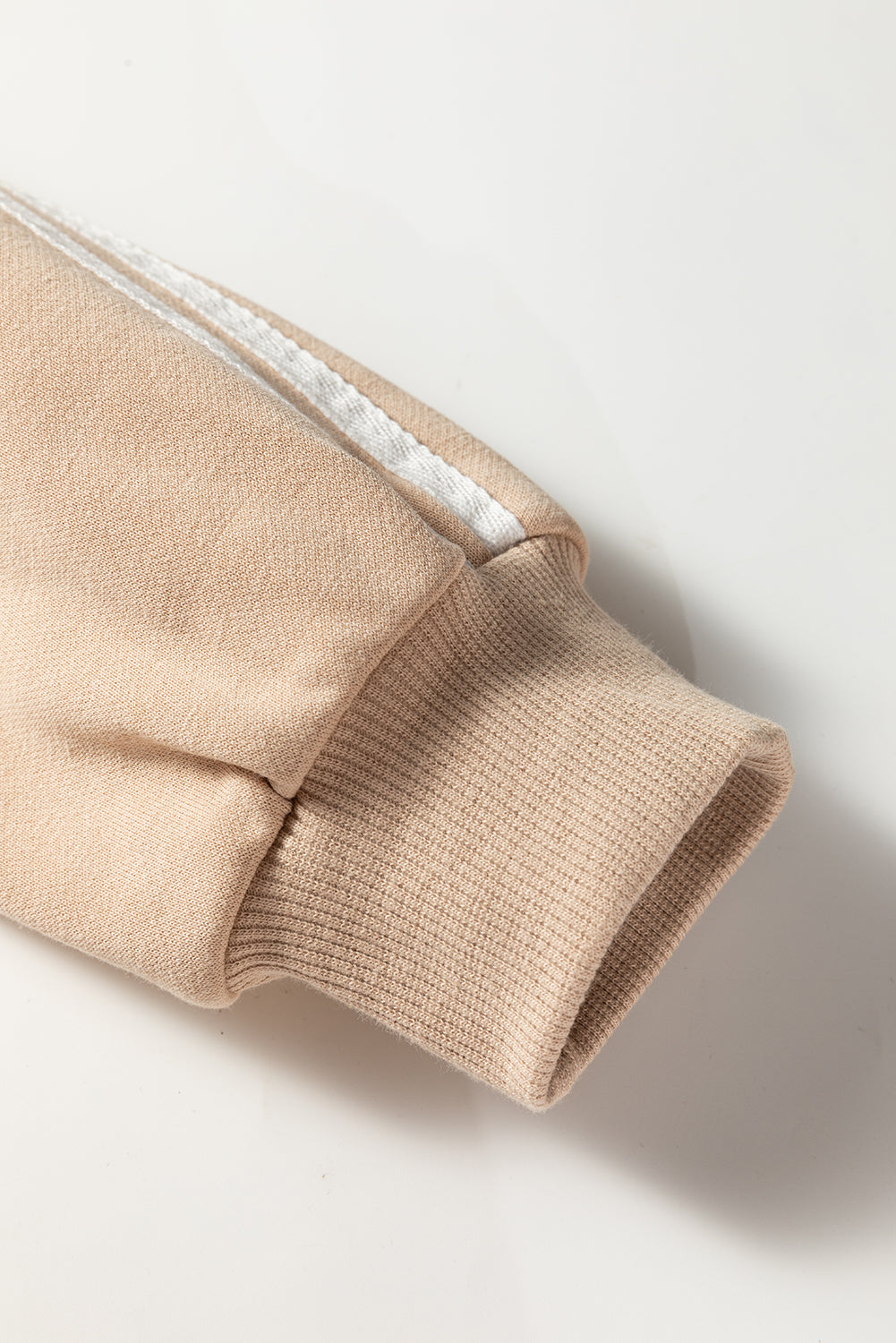 Dirty blue Varsity Striped Detail Crewneck Pullover Elastic Sweatpants 2pcs Outfit