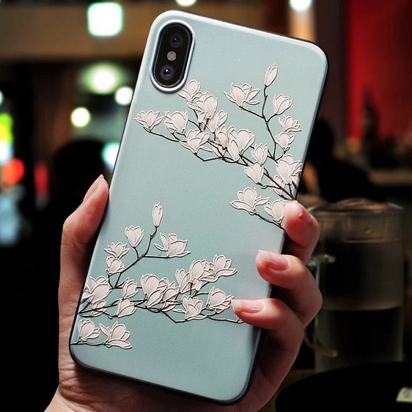 For iphone 6 7 8 6s Case For iphone X XS XR 7 8 6 Plus Case For iphone xs max 5 5s se Case Cover Rose Flowers Black Phone Case