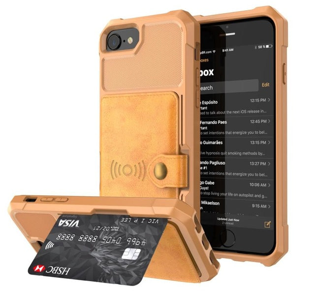 PU Leather Wallet Car magnetic Case for iPhone X XS XR XS Max 6 6S 7 8 Plus Card Holder Wallet Flip Cover