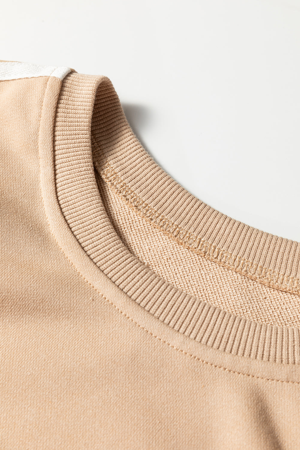 Dirty blue Varsity Striped Detail Crewneck Pullover Elastic Sweatpants 2pcs Outfit