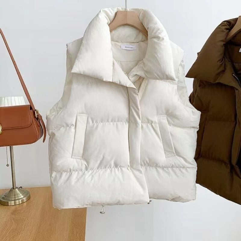 Autumn and winter short down cotton vest women's versatile jacket trend