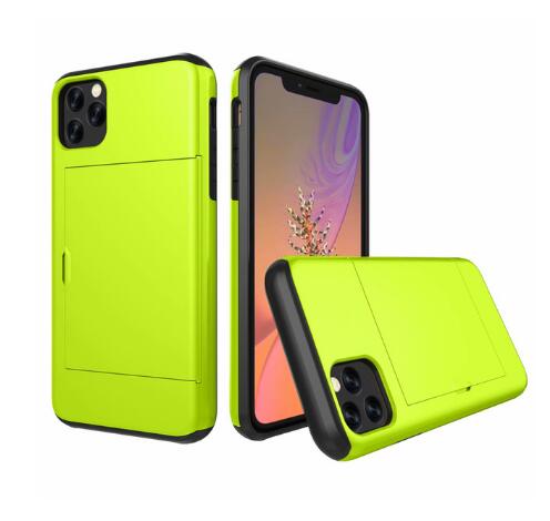 For iPhone 11 Pro Max XS X XR Case Slide Armor Wallet Card Slots Holder Cover For IPhone 7 8 6 6s Plus 5 5s TPU Shockproof Shell