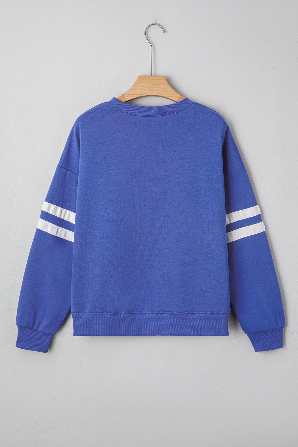 Coffee Varsity Striped Detail Drop Shoulder Oversized Sweatshirt