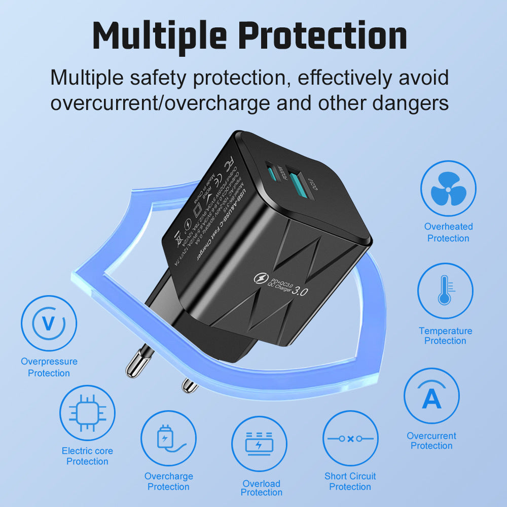 USB+PD supports super fast charging for mobile phone chargers