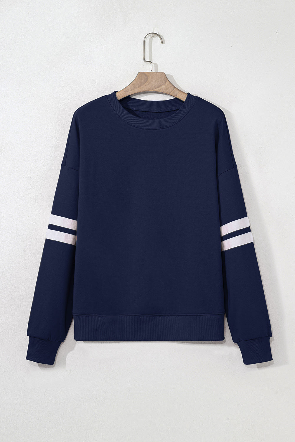 Coffee Varsity Striped Detail Drop Shoulder Oversized Sweatshirt