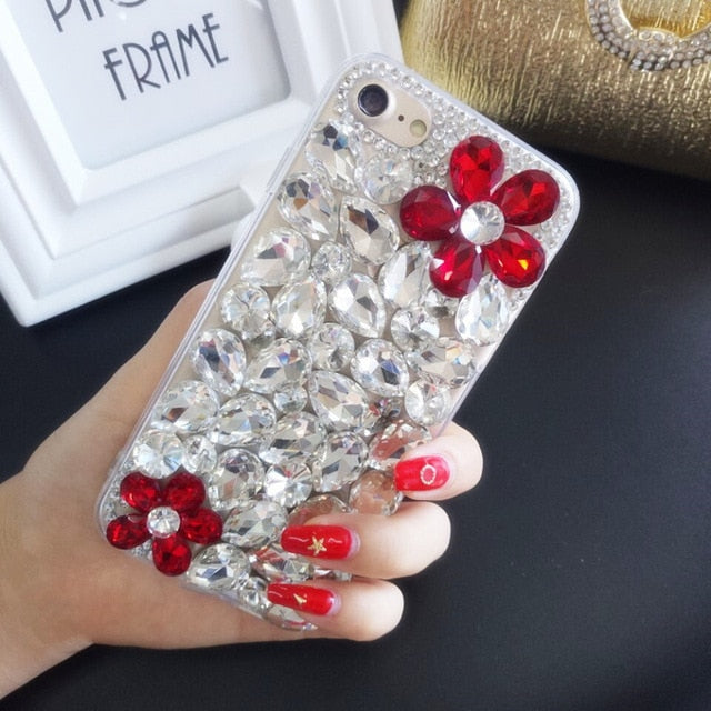 Rhinestone Crystal Diamond Fox and Crown Soft Back Phone Case Cover For iPhone Xs Max 7 8 Plus 6 6s Plus 5 5S SE