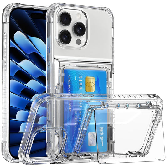 Suitable for iPhone 16 transparent mobile phone case 15 Pro Max case beer flip card slot Apple 14 anti-fall protective case