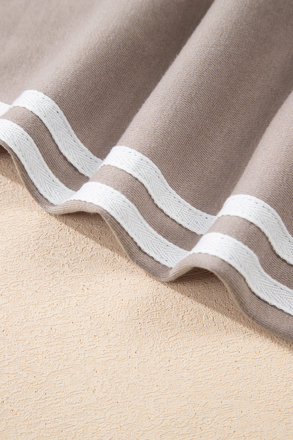 Dirty blue Varsity Striped Detail Crewneck Pullover Elastic Sweatpants 2pcs Outfit