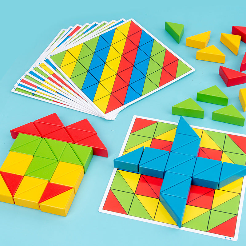 Children's puzzle, parent-child interaction, focus training, creative intelligence, triangle puzzle, building blocks, logical thinking toys