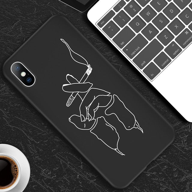 Phone Case For iPhone 6 6s 7 8 Plus X XR XS Max 5 5s SE Fashion Abstract Art Lover Face Soft TPU For iPhone X Phone Case