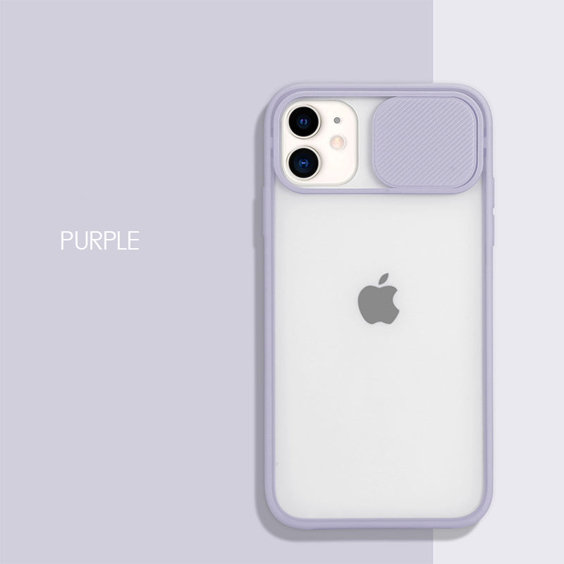 For iPhone 11 Pro Max Sliding Cover Protection Lens Transparent Phone Case For iPhone SE (2020) XR XS MAX 6 6S 7 8 Plus Case