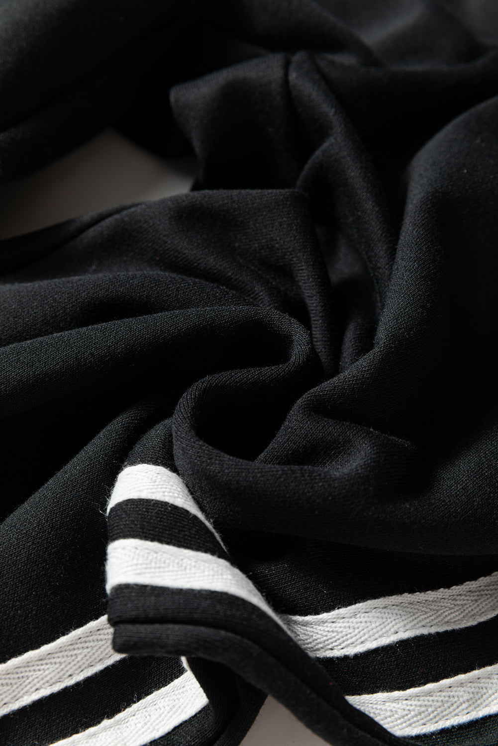 Dirty blue Varsity Striped Detail Crewneck Pullover Elastic Sweatpants 2pcs Outfit