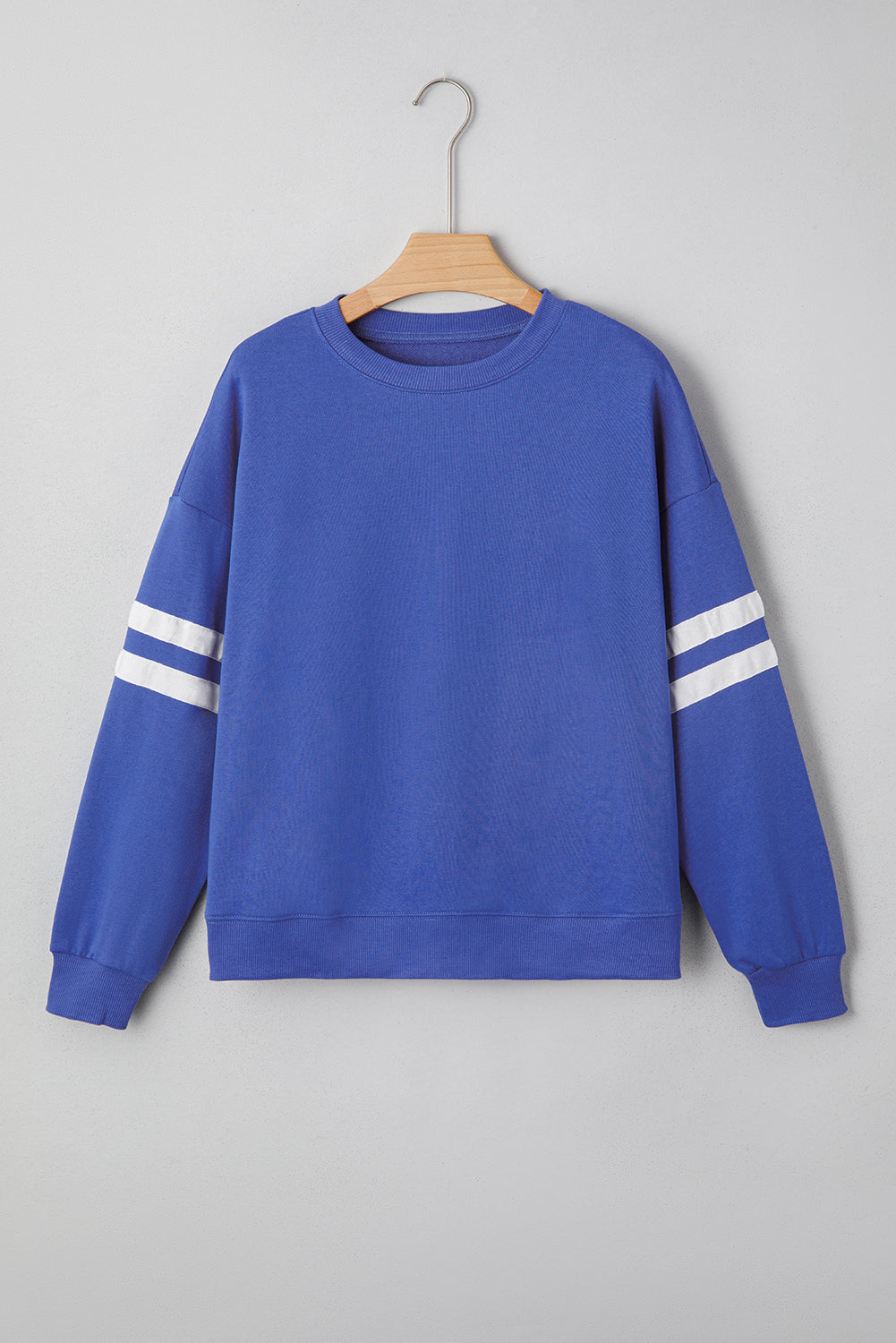 Coffee Varsity Striped Detail Drop Shoulder Oversized Sweatshirt