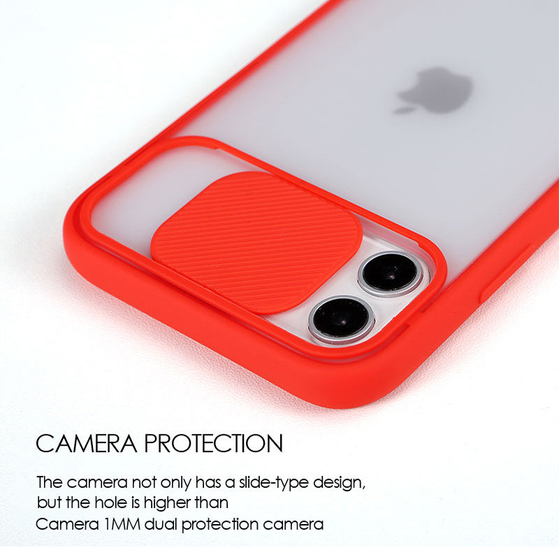 For iPhone 11 Pro Max Sliding Cover Protection Lens Transparent Phone Case For iPhone SE (2020) XR XS MAX 6 6S 7 8 Plus Case