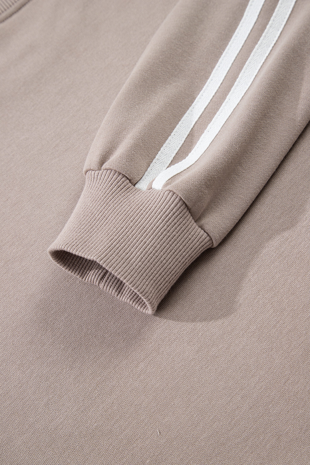 Dirty blue Varsity Striped Detail Crewneck Pullover Elastic Sweatpants 2pcs Outfit