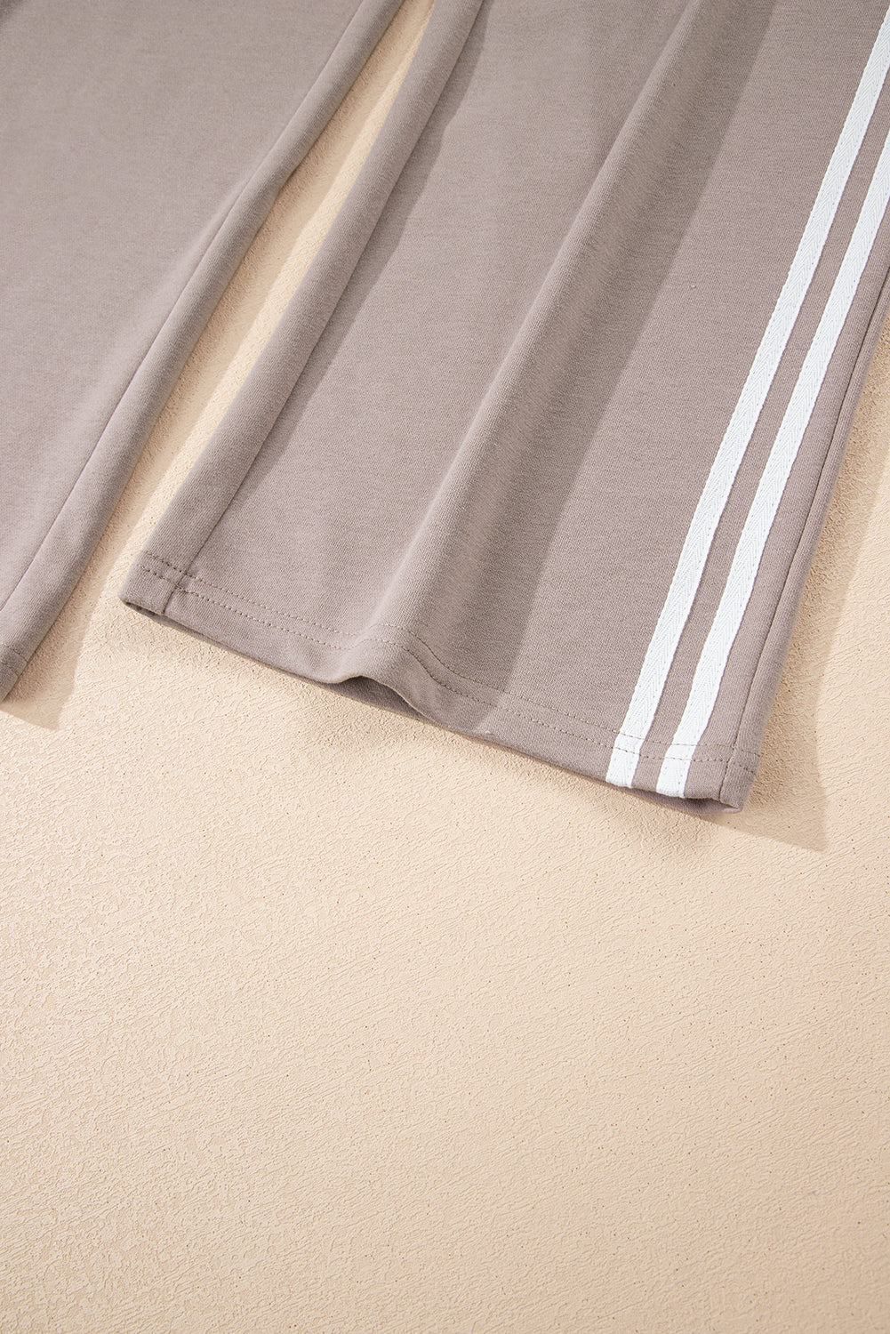 Dirty blue Varsity Striped Detail Crewneck Pullover Elastic Sweatpants 2pcs Outfit