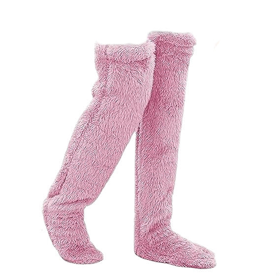 Thick leg warmers, knee pads, warm plush pants, long leg exposed socks