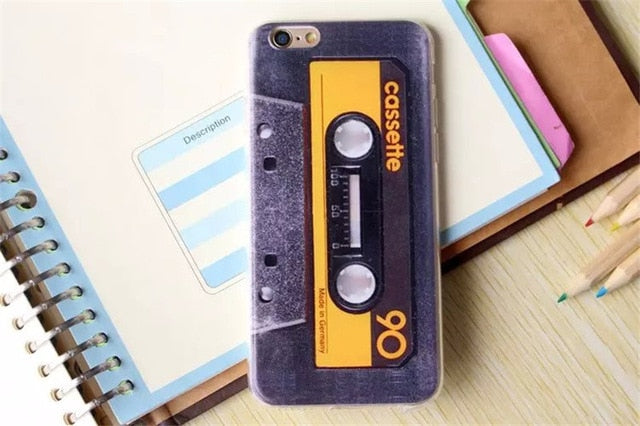 Cassette Tape Tpu silicone Case For Coque Apple iPhone 5 5s se 6 6s 6plus 6s PlusCases Camera Back Cover Capinha Vintage Fundas