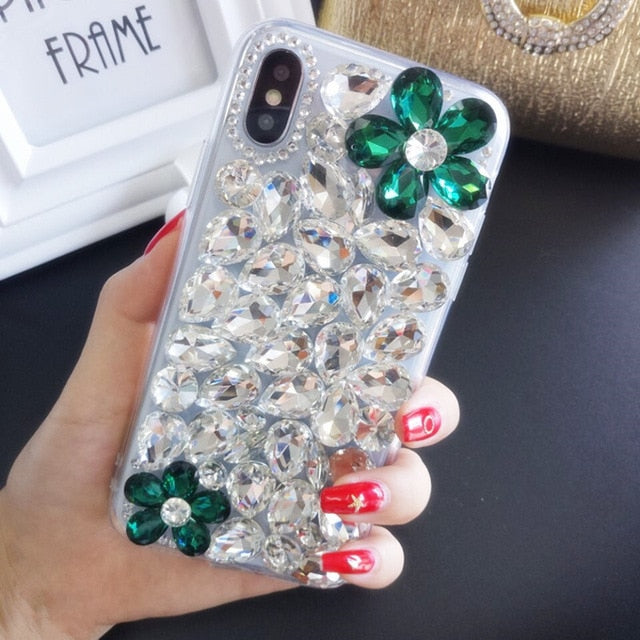 Rhinestone Crystal Diamond Fox and Crown Soft Back Phone Case Cover For iPhone Xs Max 7 8 Plus 6 6s Plus 5 5S SE