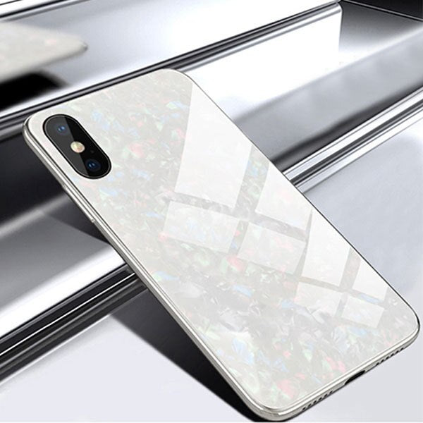 For iPhone 7 Case For iPhone X Case For iPhone XS Max XR 10 6 6s 8 Plus Luxury Conch Shell Shockproof Tempered Glass Phone Case