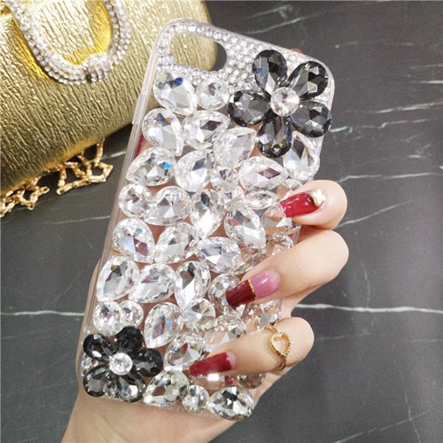 Rhinestone Crystal Diamond Fox and Crown Soft Back Phone Case Cover For iPhone Xs Max 7 8 Plus 6 6s Plus 5 5S SE