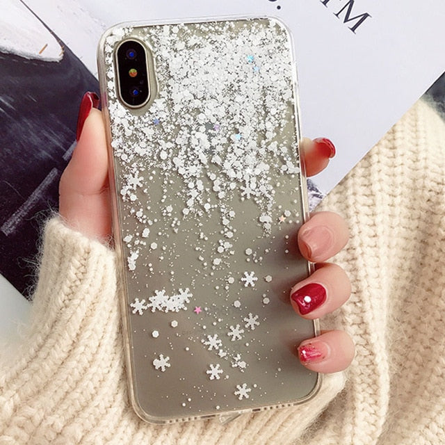 Snow Flower Soft Silicone Case For iPhone X XR Xs Max Stars Girl Cases Cover For iPhone 7 8 6 6s Plus