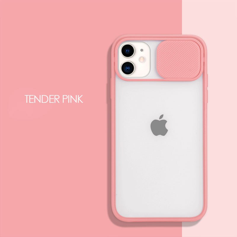 For iPhone 11 Pro Max Sliding Cover Protection Lens Transparent Phone Case For iPhone SE (2020) XR XS MAX 6 6S 7 8 Plus Case