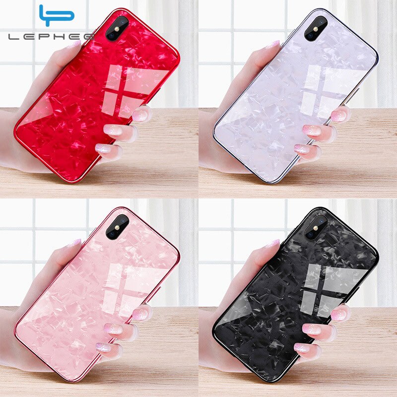 For iPhone 7 Case For iPhone X Case For iPhone XS Max XR 10 6 6s 8 Plus Luxury Conch Shell Shockproof Tempered Glass Phone Case