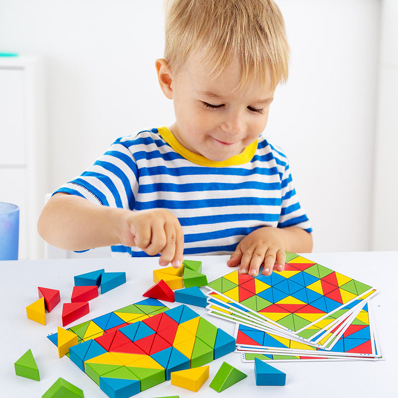 Children's puzzle, parent-child interaction, focus training, creative intelligence, triangle puzzle, building blocks, logical thinking toys