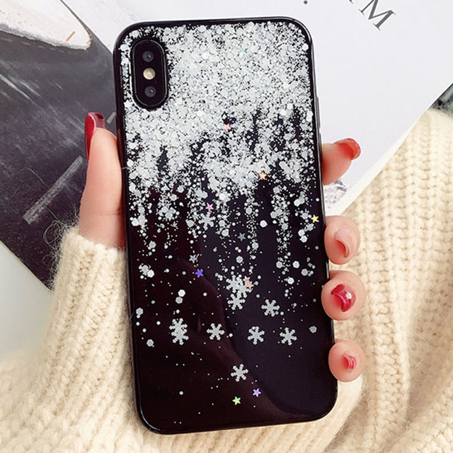 Snow Flower Soft Silicone Case For iPhone X XR Xs Max Stars Girl Cases Cover For iPhone 7 8 6 6s Plus