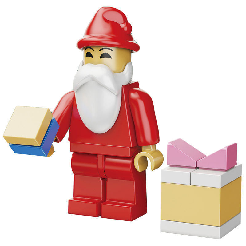 Assembling building blocks, twisting eggs, Santa Claus, reindeer pulling, children and toddlers, Christmas gifts