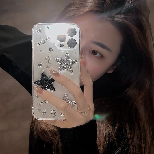 Sweet Cool 3D Star iPhone 14 Apple Phone Case 13 Drop Glue X/8 Spicy Girl 12/11 Suitable for 15promax