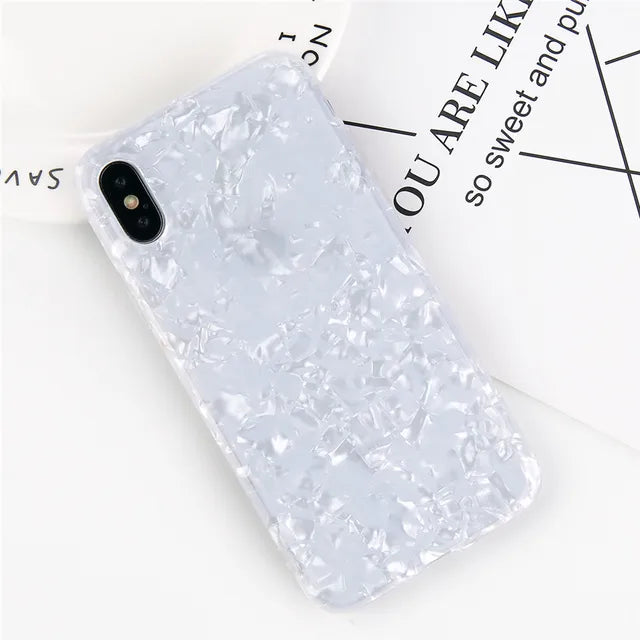 Glitter Phone Case For iPhone 7 8 Plus Dream Shell Pattern Cases For iPhone XR XS Max 7 6 6S Plus Soft TPU Silicone Cover