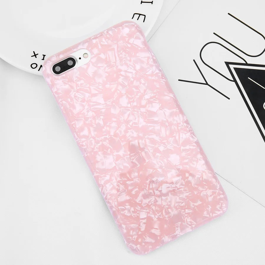 Glitter Phone Case For iPhone 7 8 Plus Dream Shell Pattern Cases For iPhone XR XS Max 7 6 6S Plus Soft TPU Silicone Cover