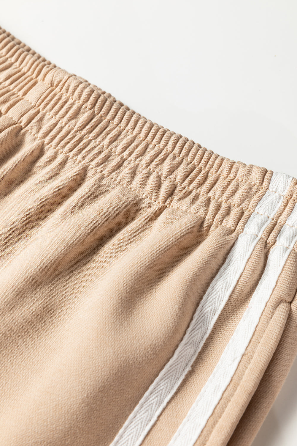 Dirty blue Varsity Striped Detail Crewneck Pullover Elastic Sweatpants 2pcs Outfit