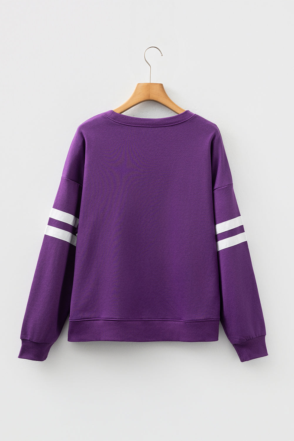 Coffee Varsity Striped Detail Drop Shoulder Oversized Sweatshirt