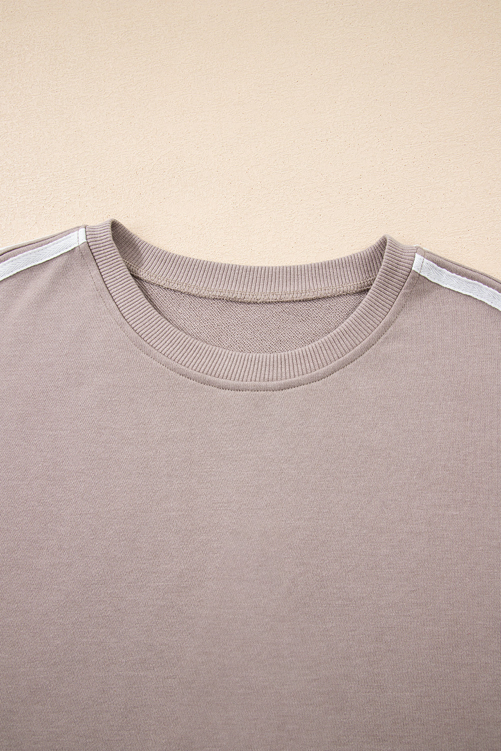 Dirty blue Varsity Striped Detail Crewneck Pullover Elastic Sweatpants 2pcs Outfit